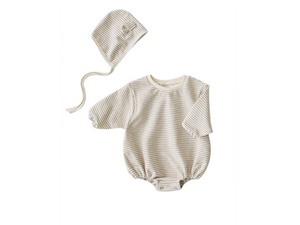 Eggnog & Oat Striped Bodysuit 2 Piece Set