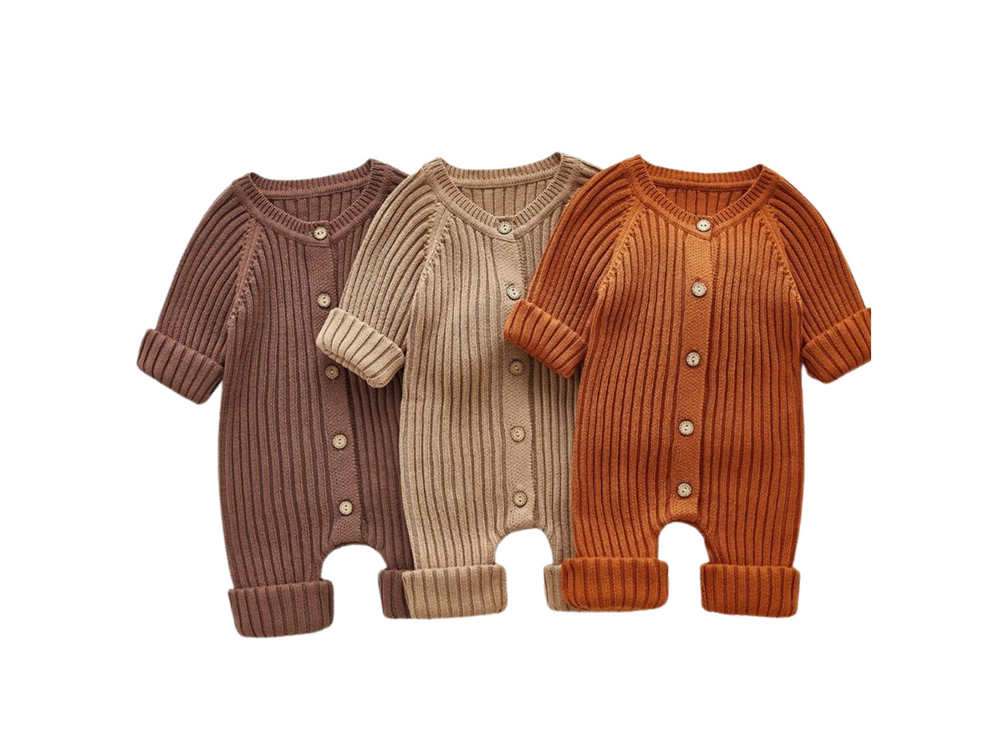 Hazelnut Knit Button Jumpsuit