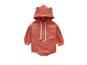 Crimson Bear Hooded Bodysuit