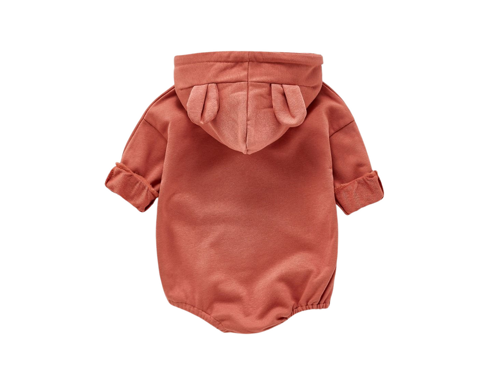 Crimson Bear Hooded Bodysuit